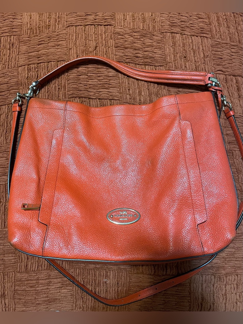 Coach Scout Hobo in Coral Pebbled Leather Bag